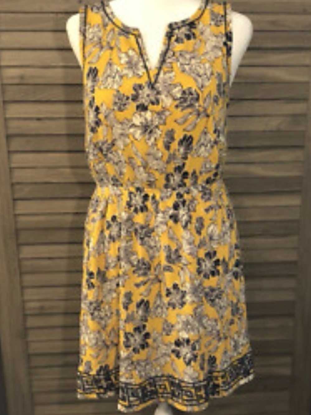 Market & Spruce Yellow Floral Sleeveless Mini Dress
